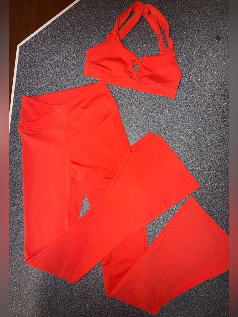 Five the Label Red 2 Piece Dance Set, Bra Top and Pants Size Youth X-Large